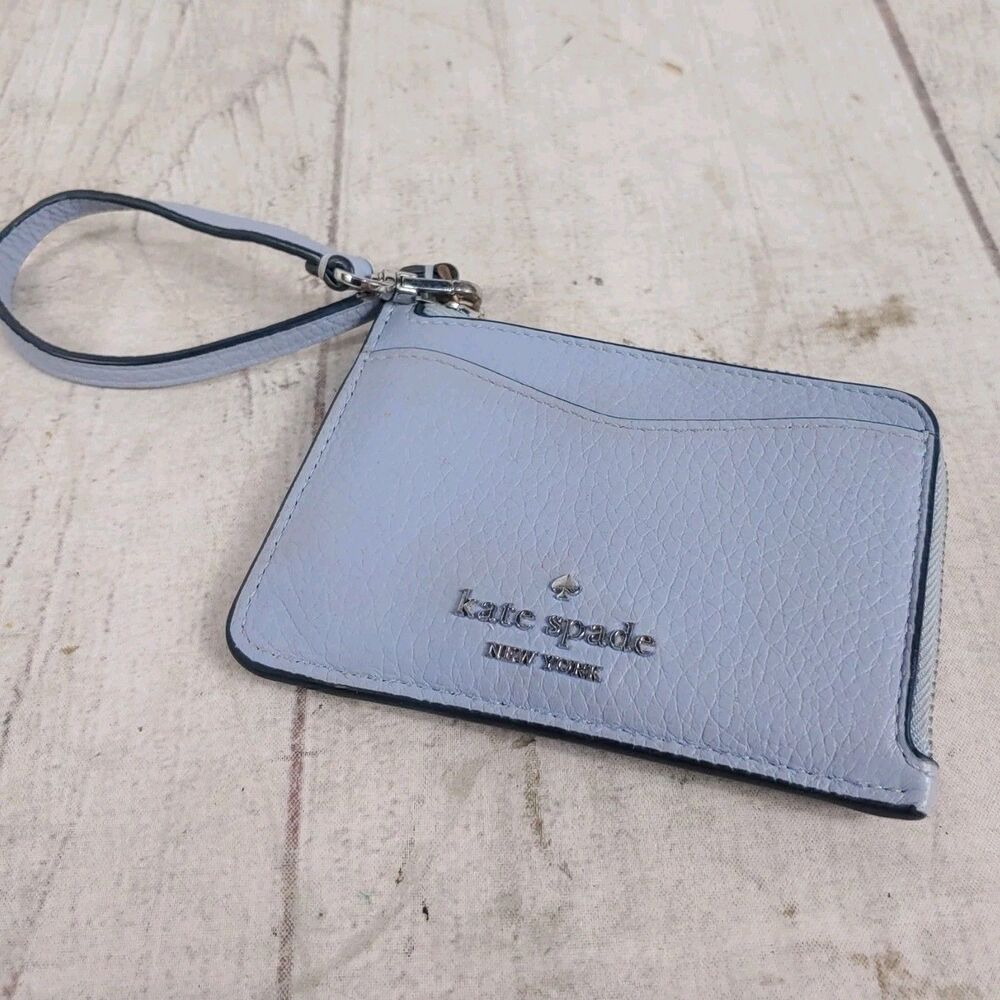Kate Spade Leila Women's Card Wallet - Muted Light Blue Green - New York USED